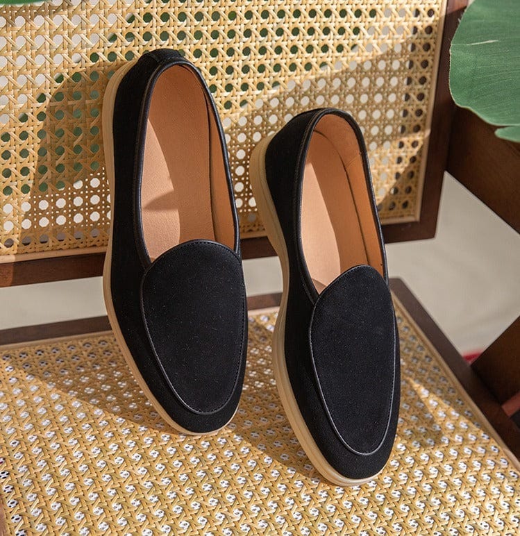 DriDa suède platte loafers