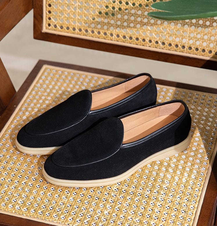 DriDa suède platte loafers