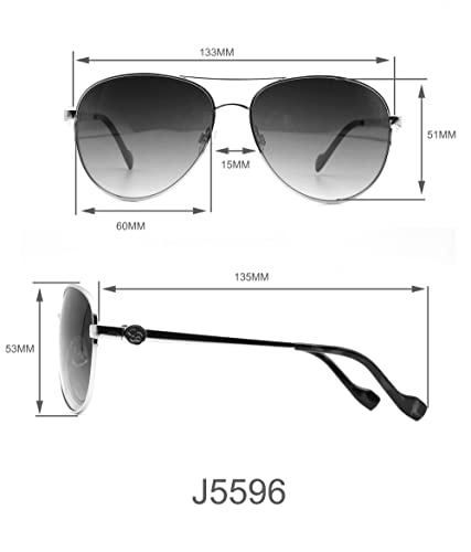 Jessica Simpson Women's J5596 Classic Metal Aviator Pilot Sunglasses with UV400 Protection - Glamorous Sunglasses for Women, 60mm