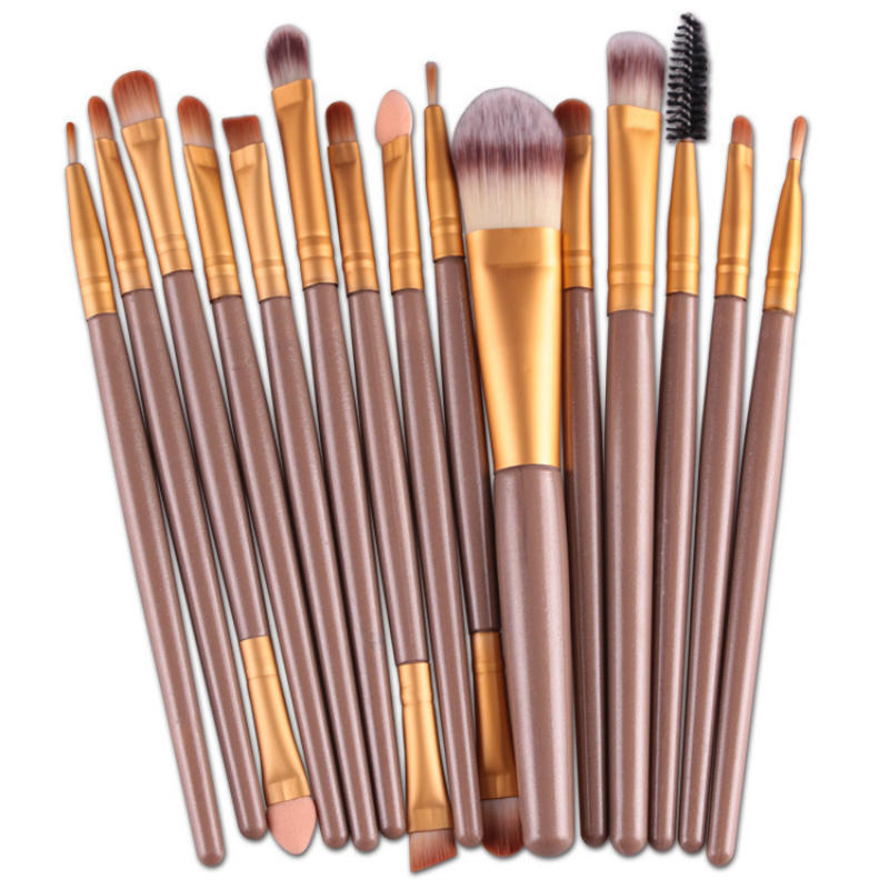 15 Sets Champagne Make-up Kwasten