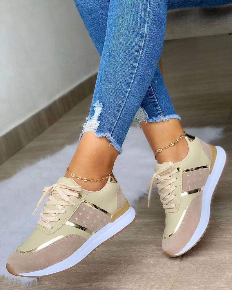 Lize Sneakers met platform en kleuraccenten