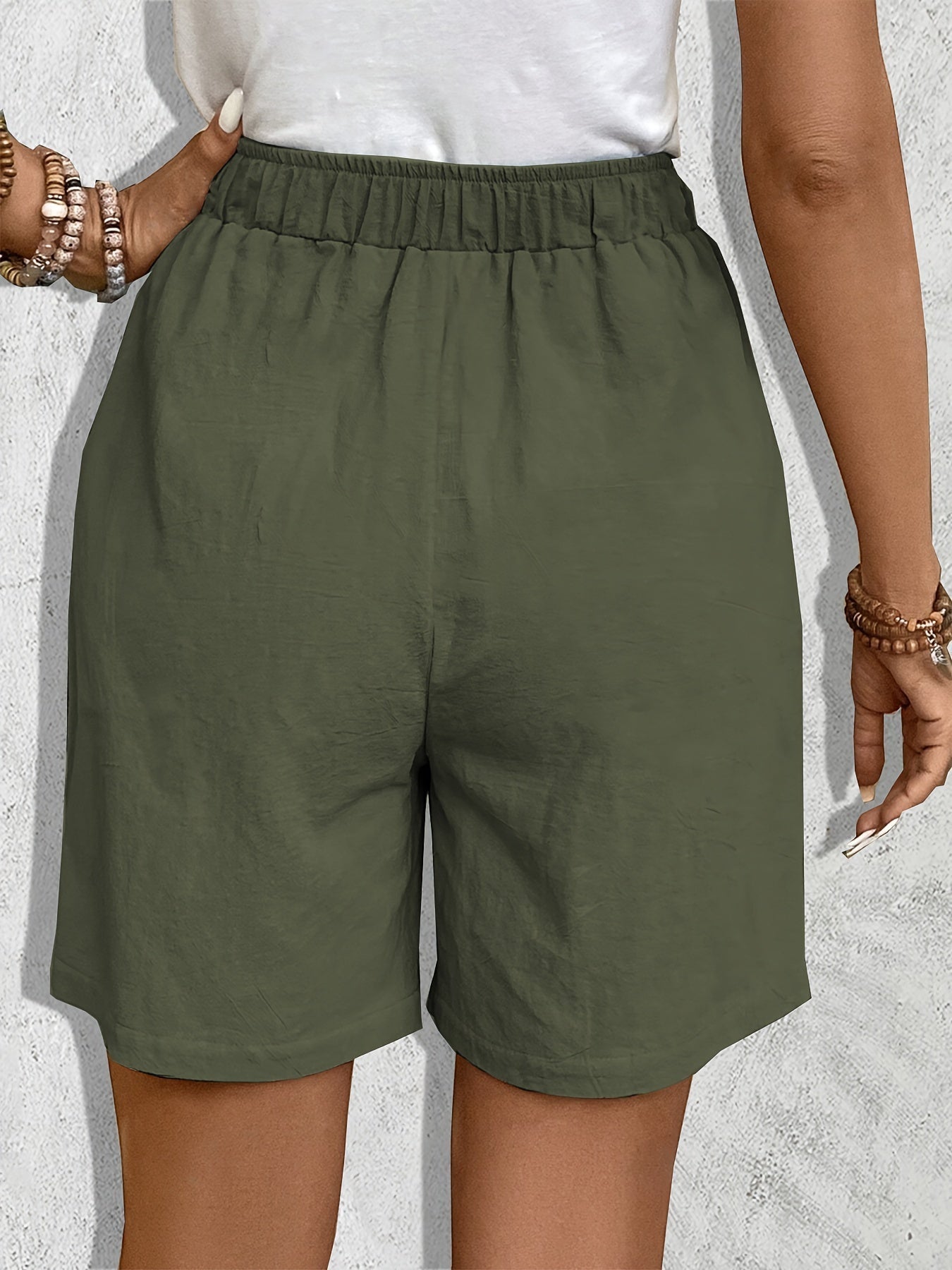 Groene Hoge Taille Shorts