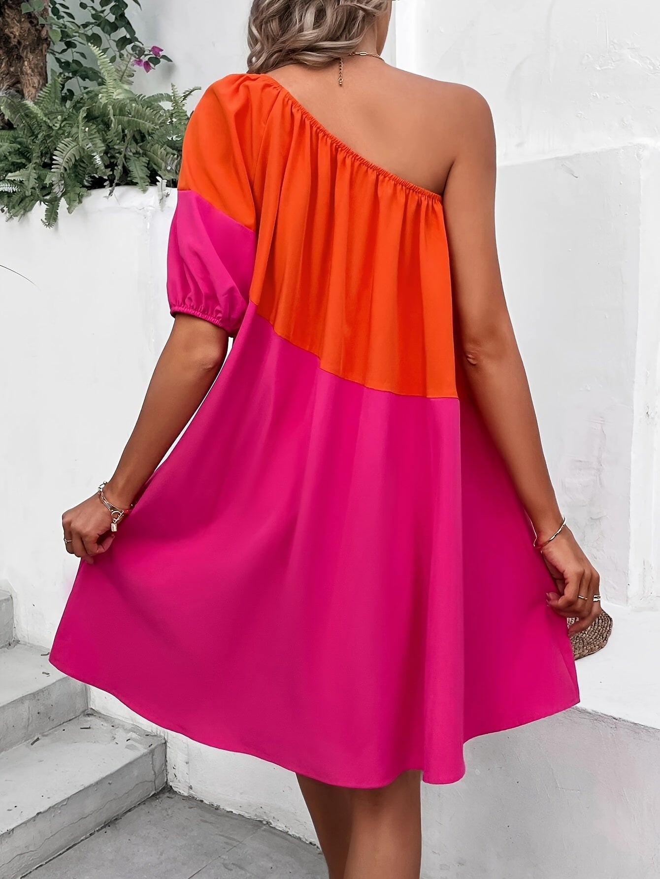 Roze Asymmetrische Jurk - DriDa