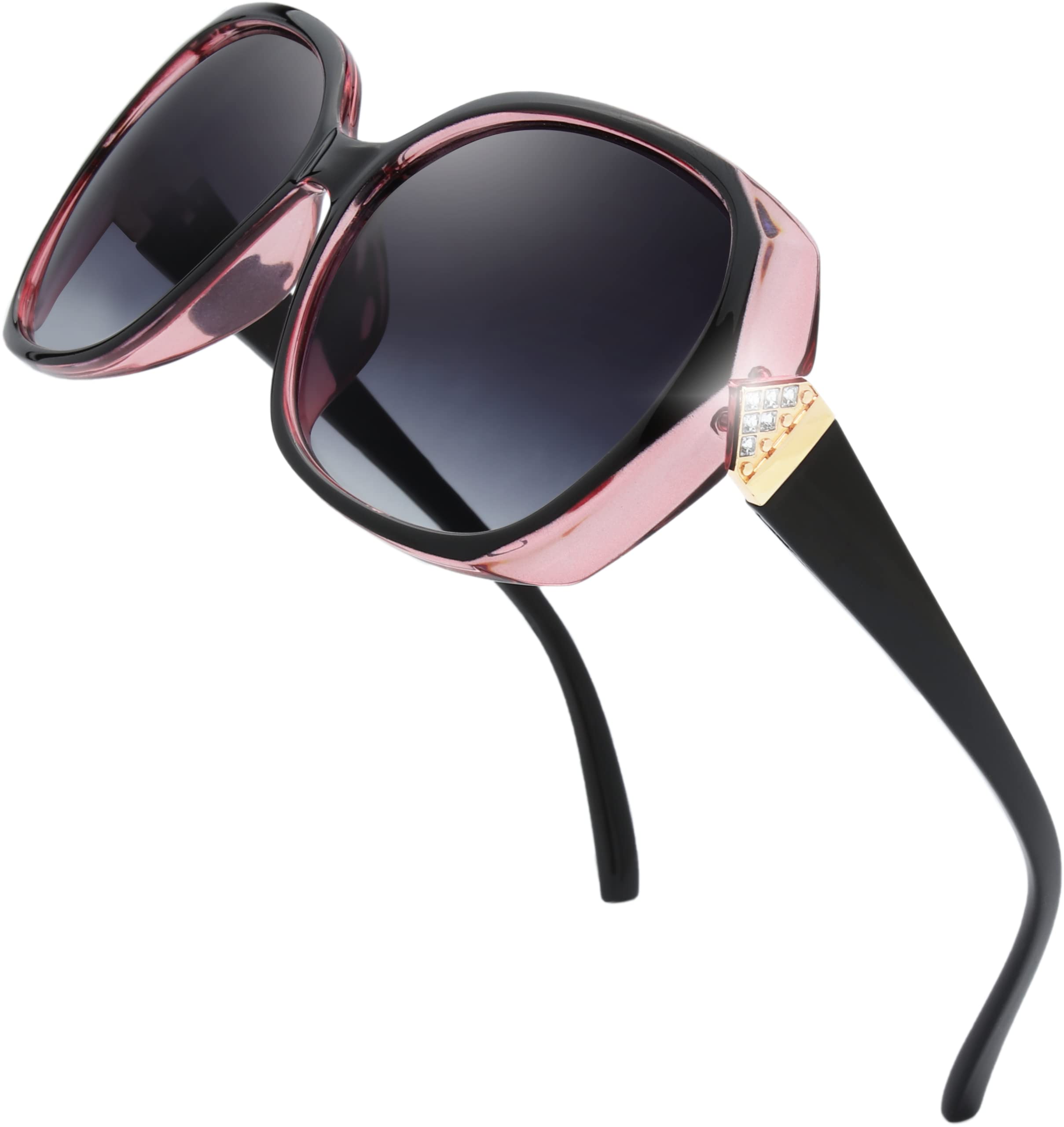 The Fresh Women's Square Jackie O Hybrid Butterfly Fashion Sunglasses - Exquisite Packaging (727704-Crystal brown/Black paint, Gradient Brown)