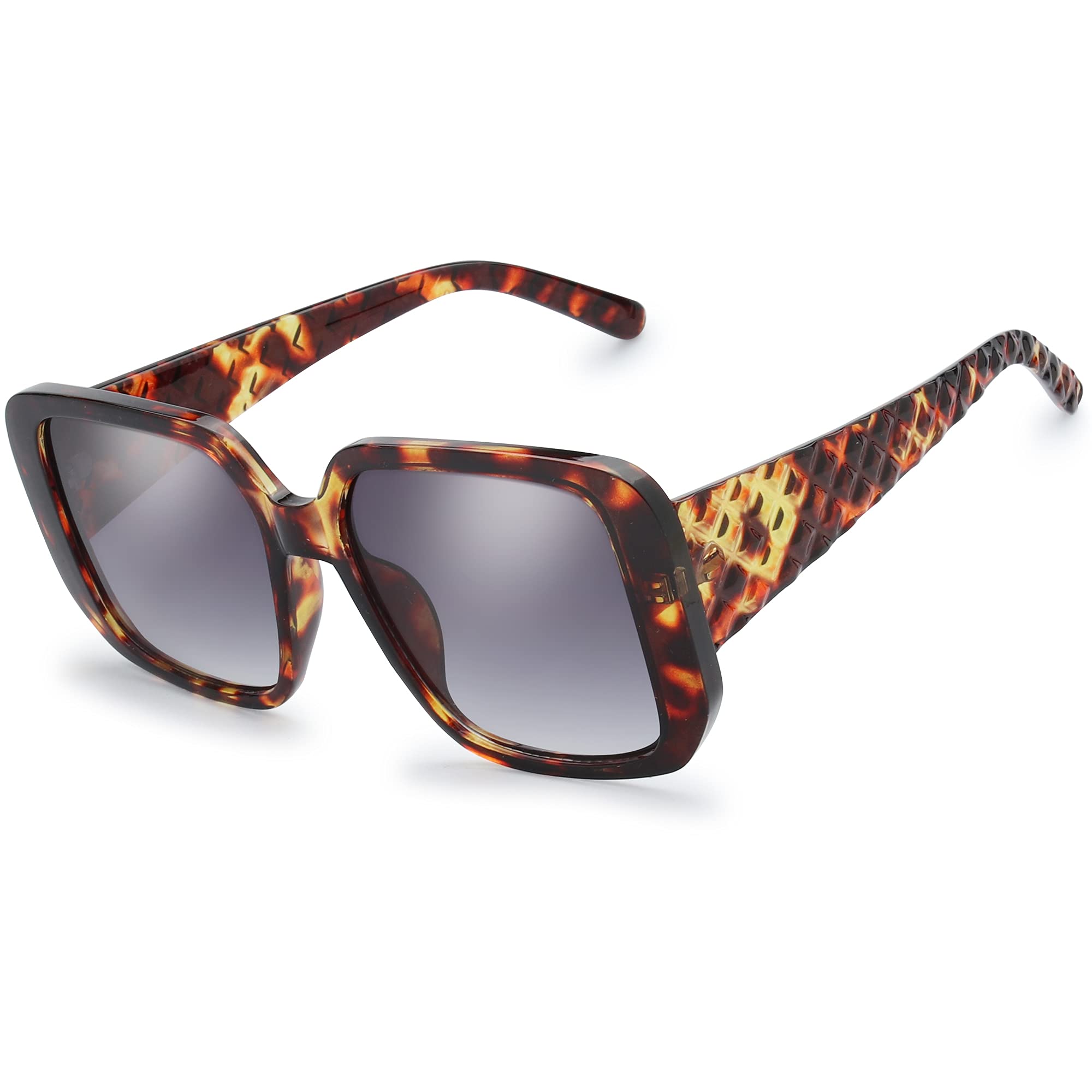 The Fresh Women's Square Jackie O Hybrid Butterfly Fashion Sunglasses - Exquisite Packaging (727704-Crystal brown/Black paint, Gradient Brown)