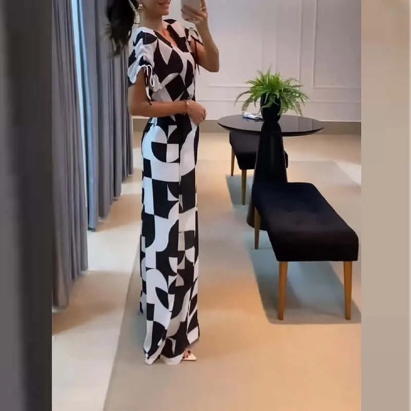 Anne Contrast Print Jumpsuit