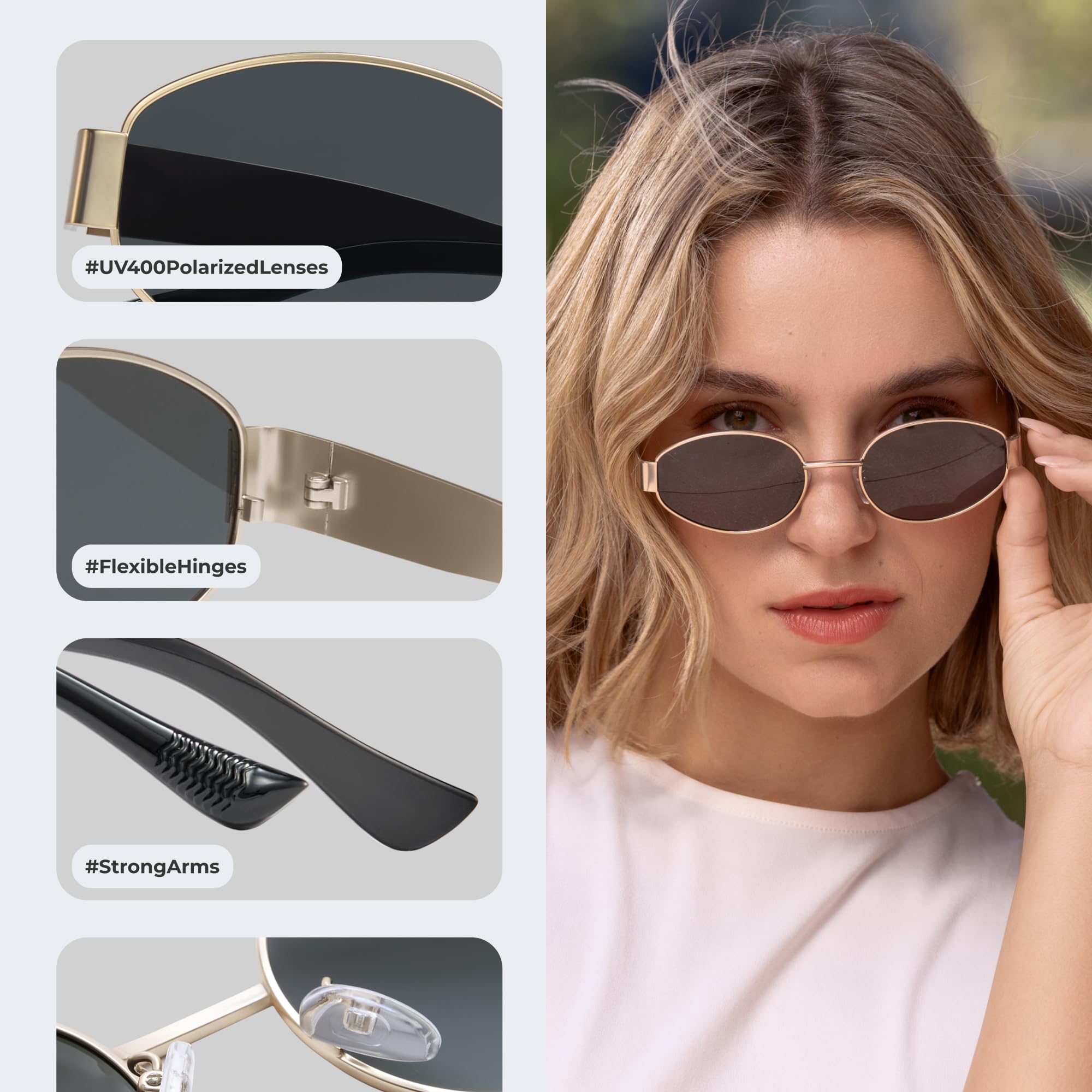 livho Trendy Polarized Sunglasses Women Men, Retro Sun Glasses for Women Men 2024, Vintage Classic UV Protection Shades