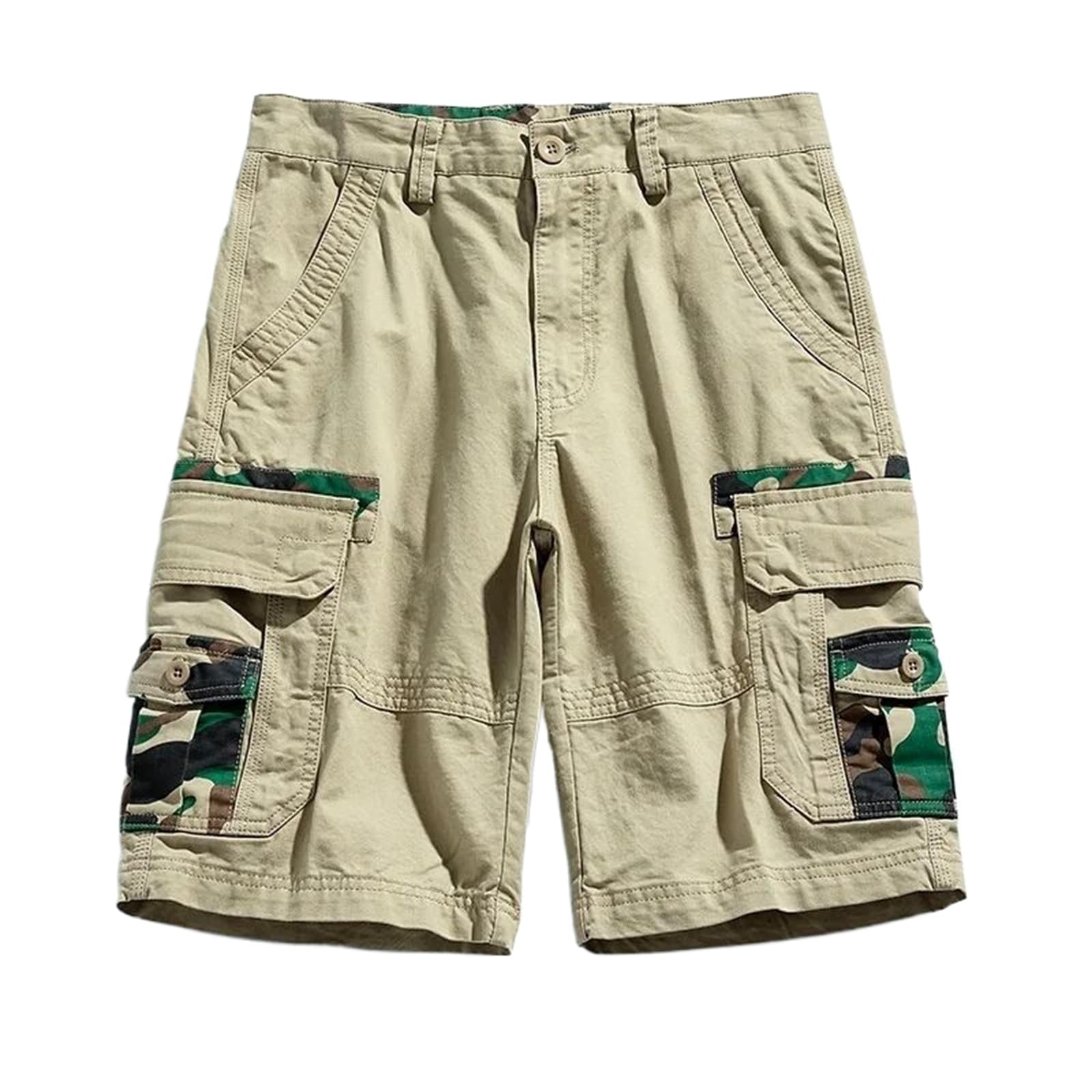 Men Cotton Cargo Shorts Mens Beach Casual Shorts Male Camo Streetwear Shorts Mens Sport Work Short