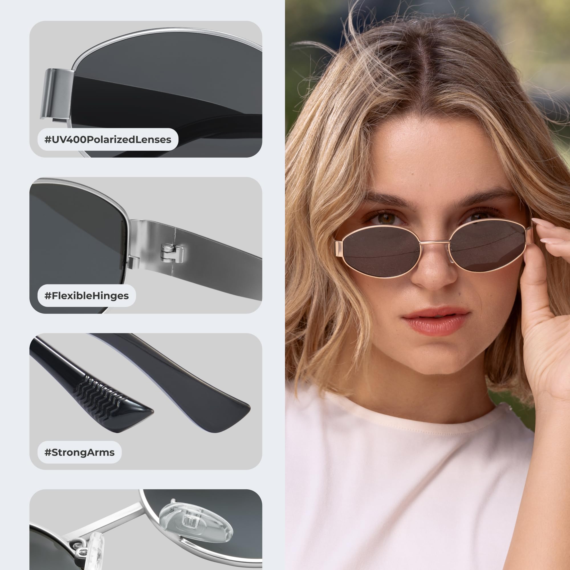 livho Trendy Polarized Sunglasses Women Men, Retro Sun Glasses for Women Men 2024, Vintage Classic UV Protection Shades