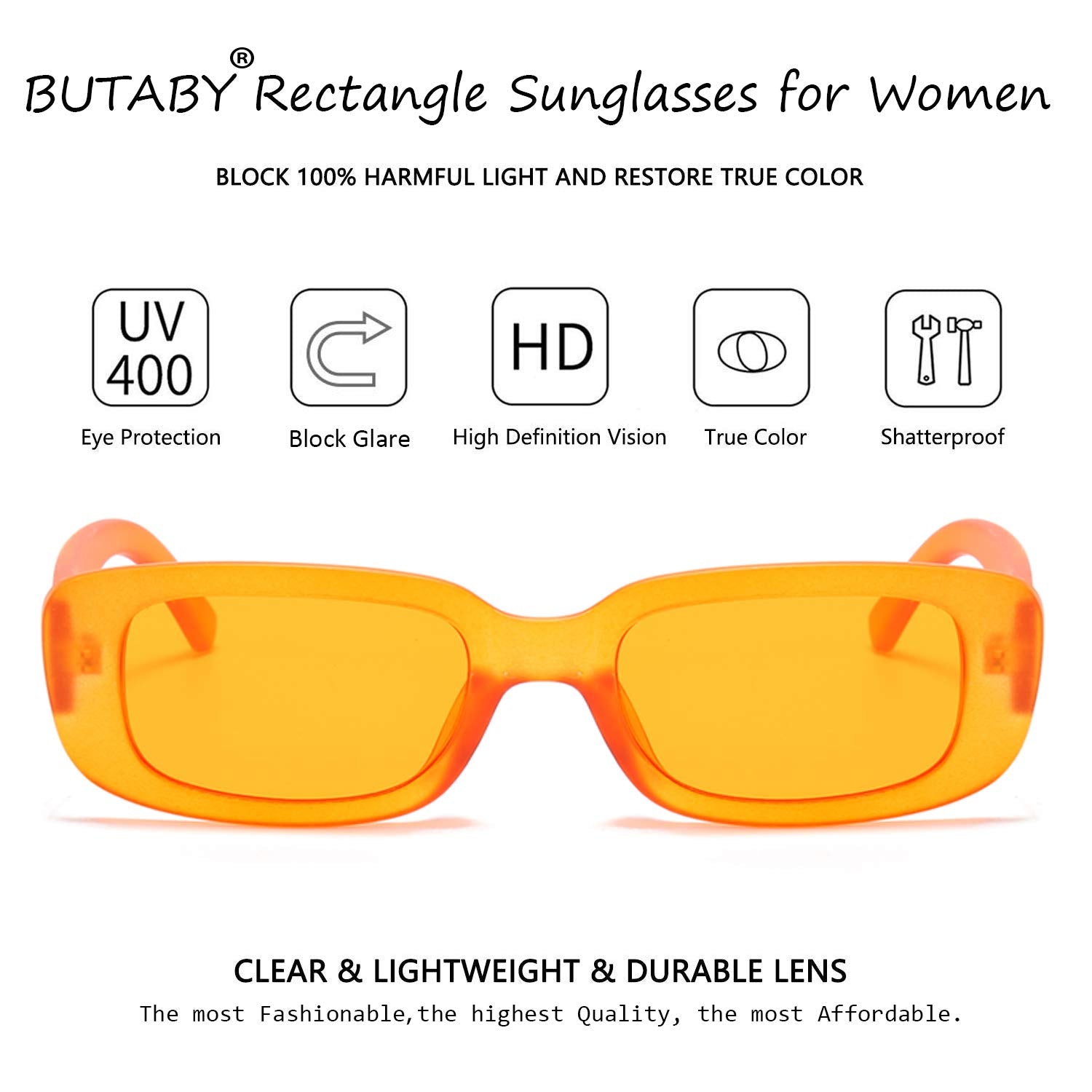 BUTABY Rectangle Sunglasses for Women Retro Driving Glasses 90’s Vintage Fashion Narrow Square Frame UV400 Protection Black & Leopard