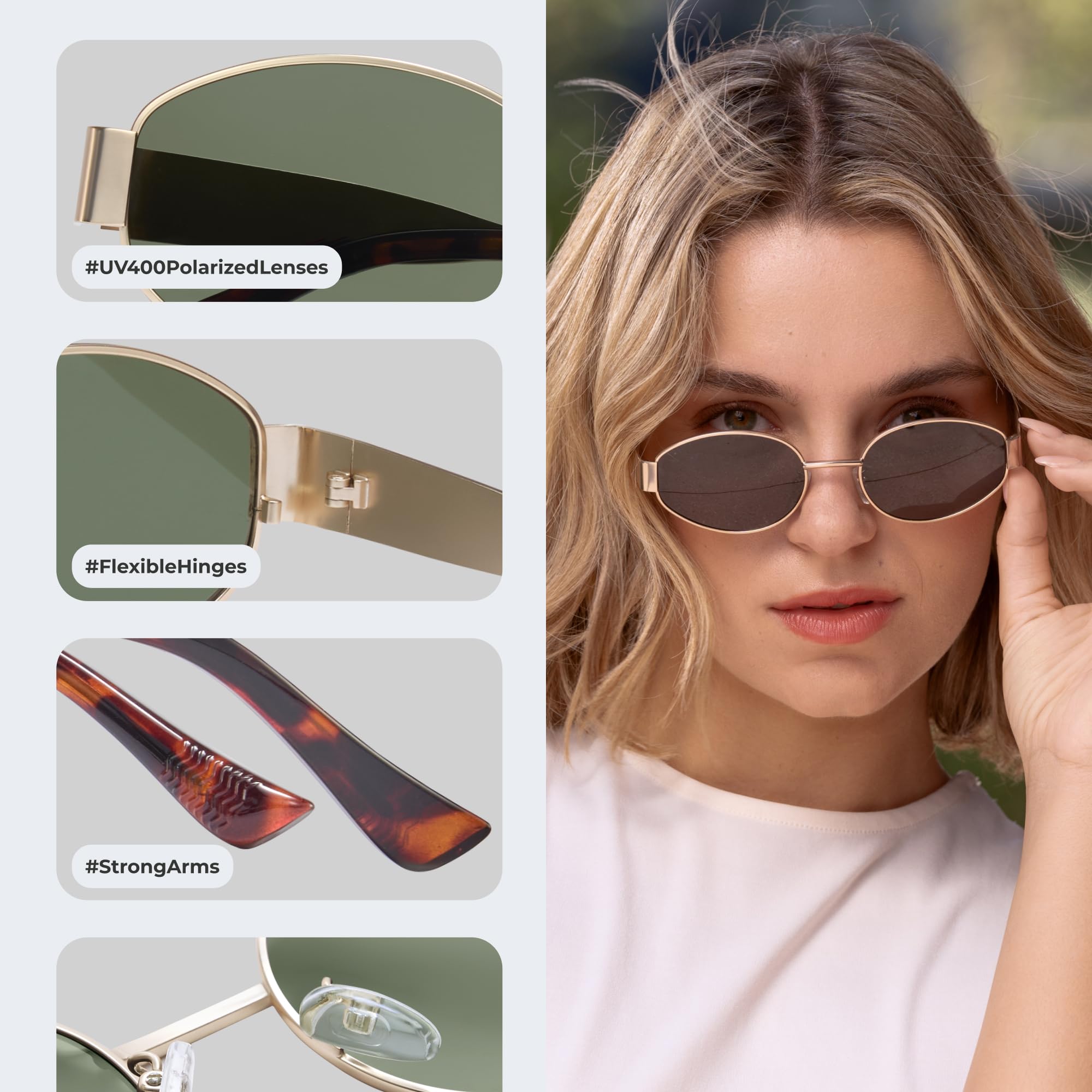 livho Trendy Polarized Sunglasses Women Men, Retro Sun Glasses for Women Men 2024, Vintage Classic UV Protection Shades