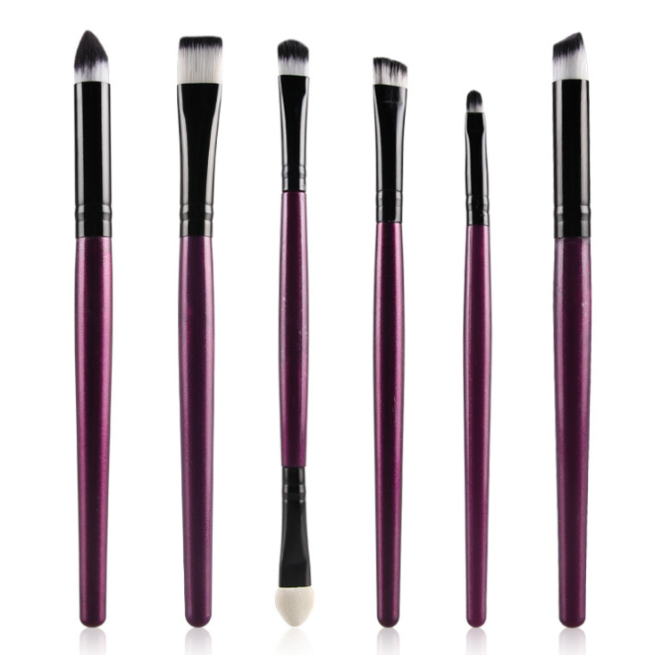 6x oog make-up cosmetica penselen Set voor oogschaduw wenkbrauw lip eyeliner borstel