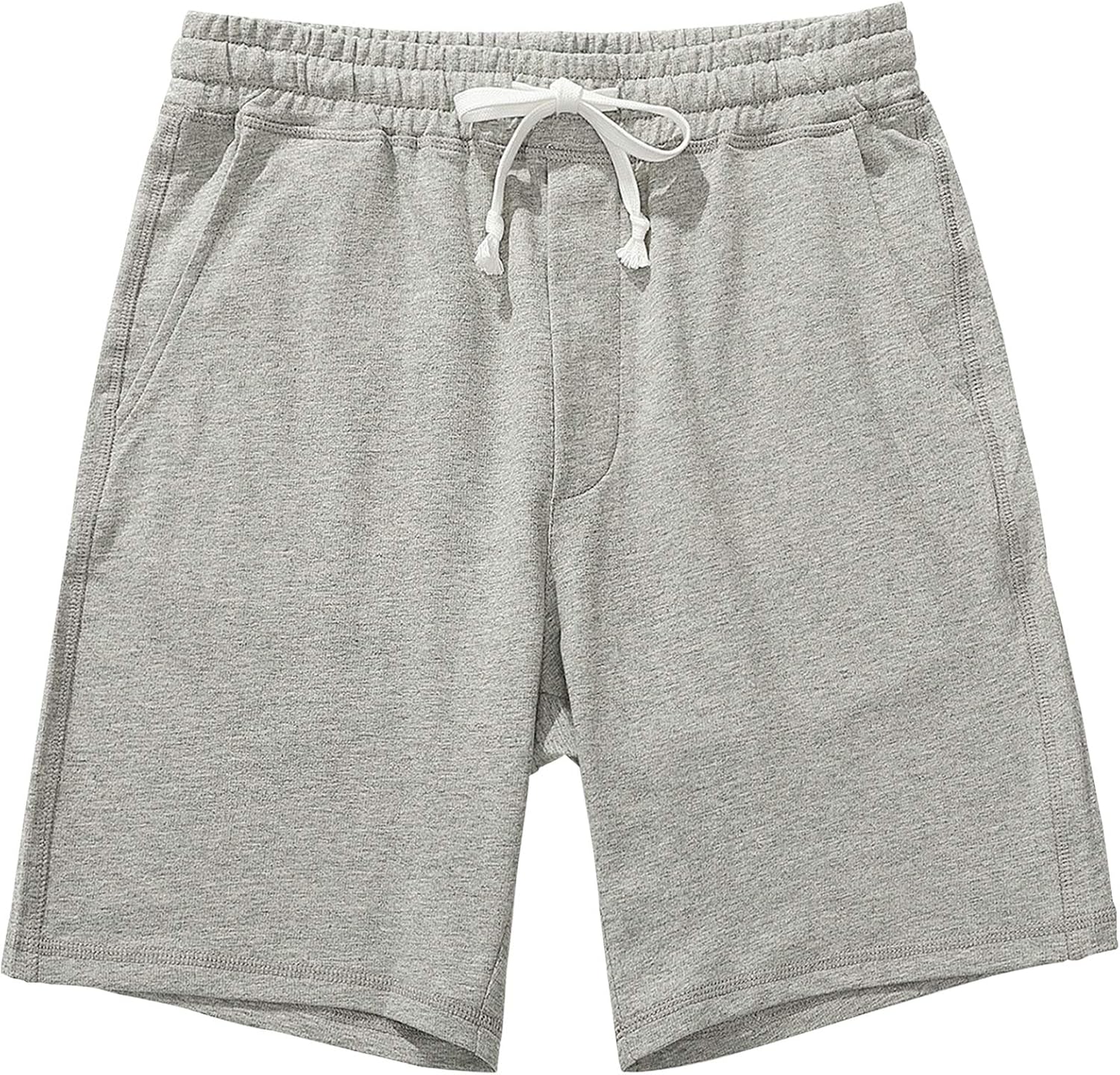 AMY COULEE Men's Casual Shorts 8" Cotton Athletic Workout Lounge Sweat Shorts with Pockets