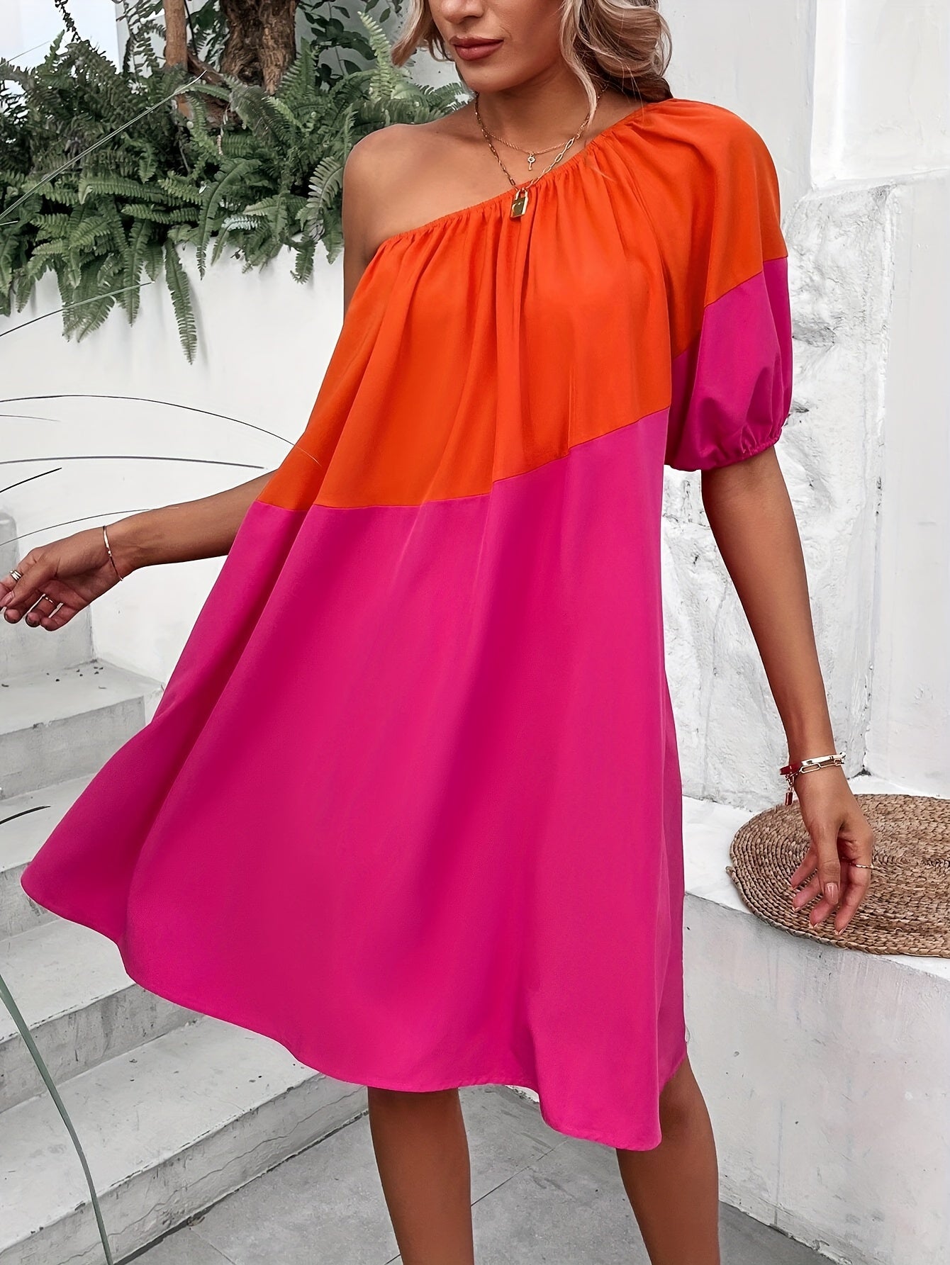 Roze Asymmetrische Jurk - DriDa