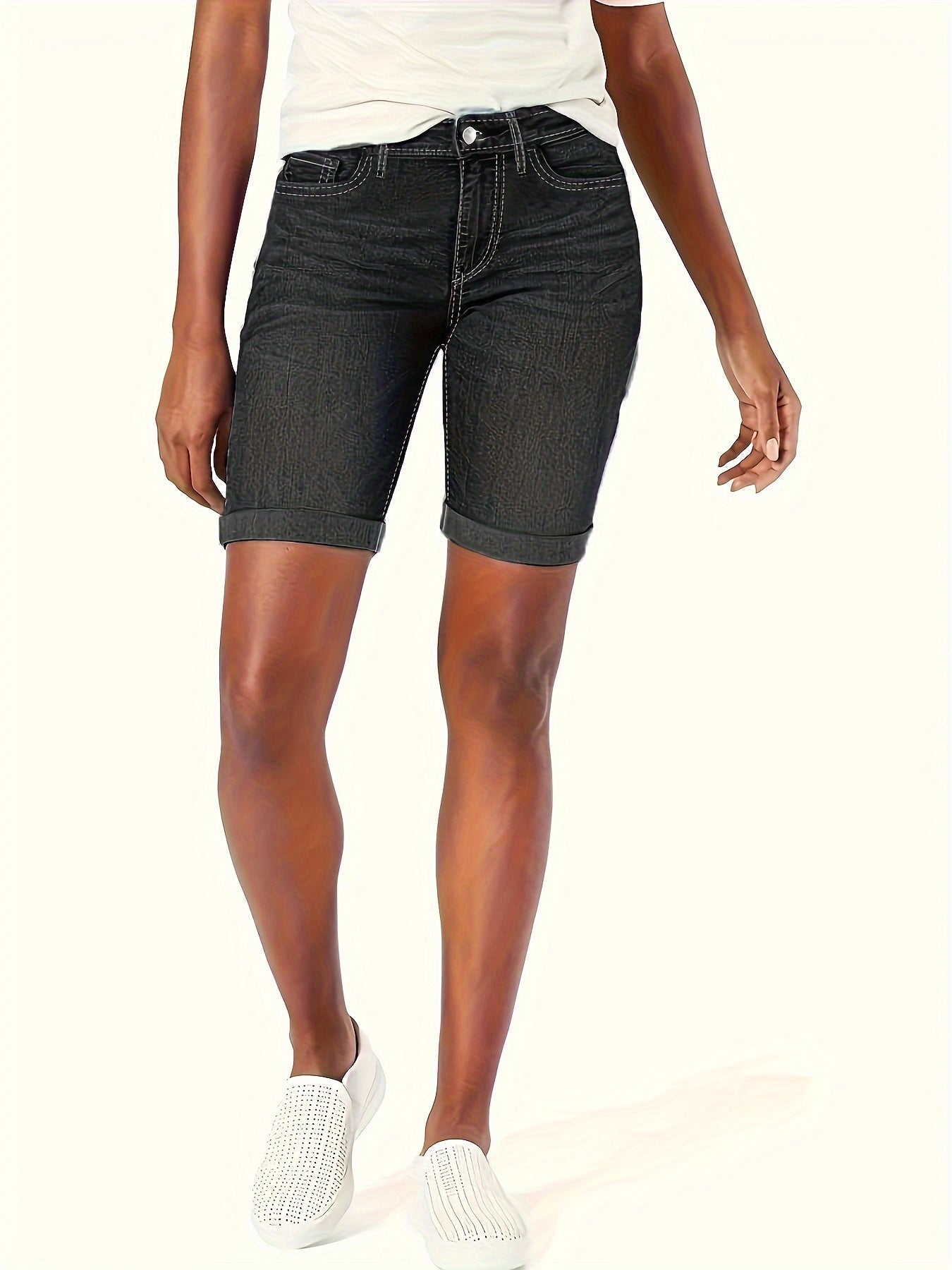 Blauwe Slim Fit Denim Shorts