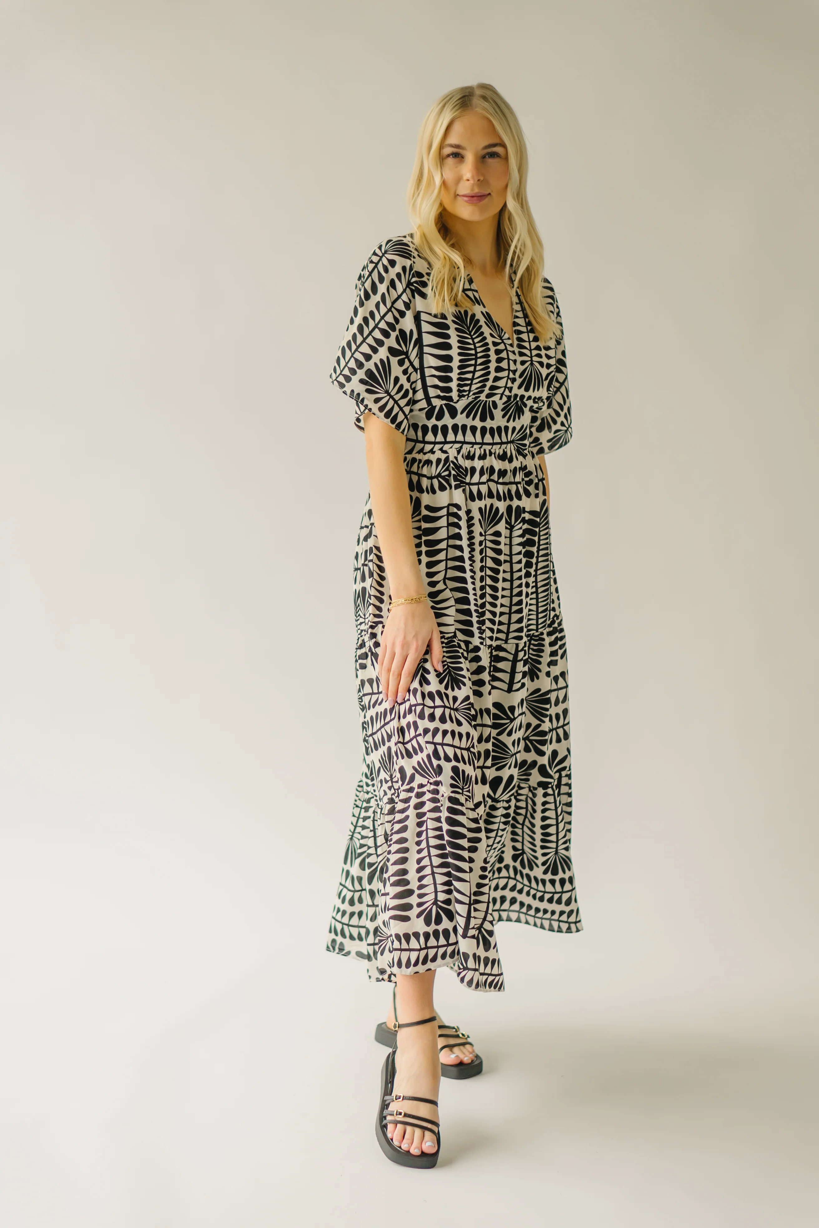 Joyce Plant Print Maxi Dress