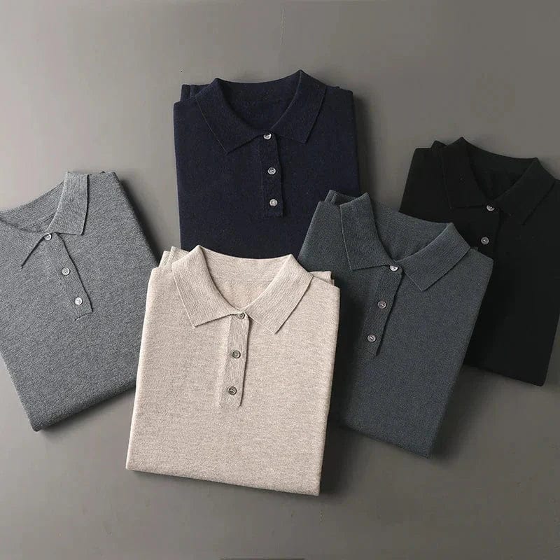 DriDa Cashmere polo met lange mouwen