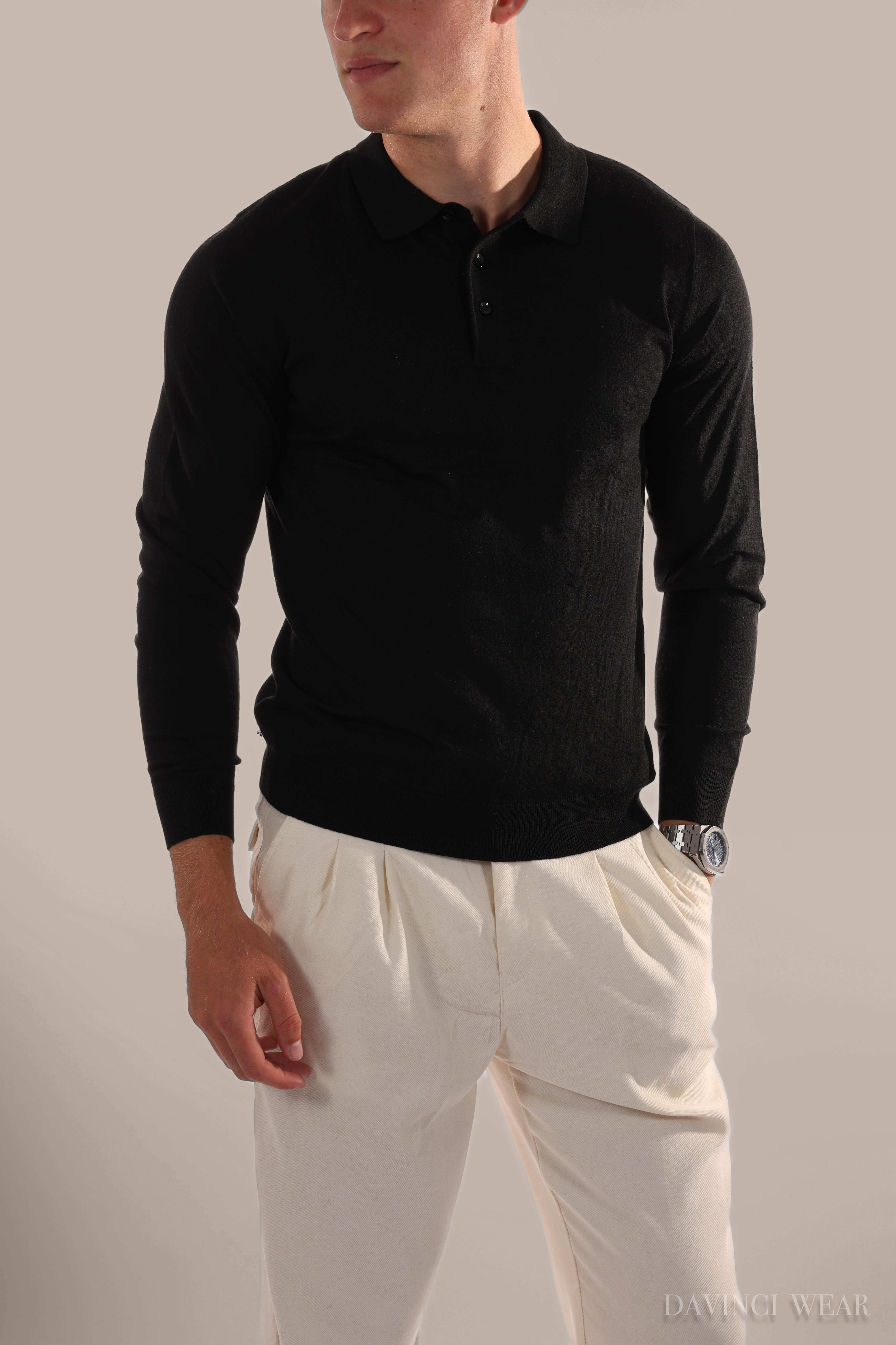 DriDa poloshirt met lange mouwen van stof