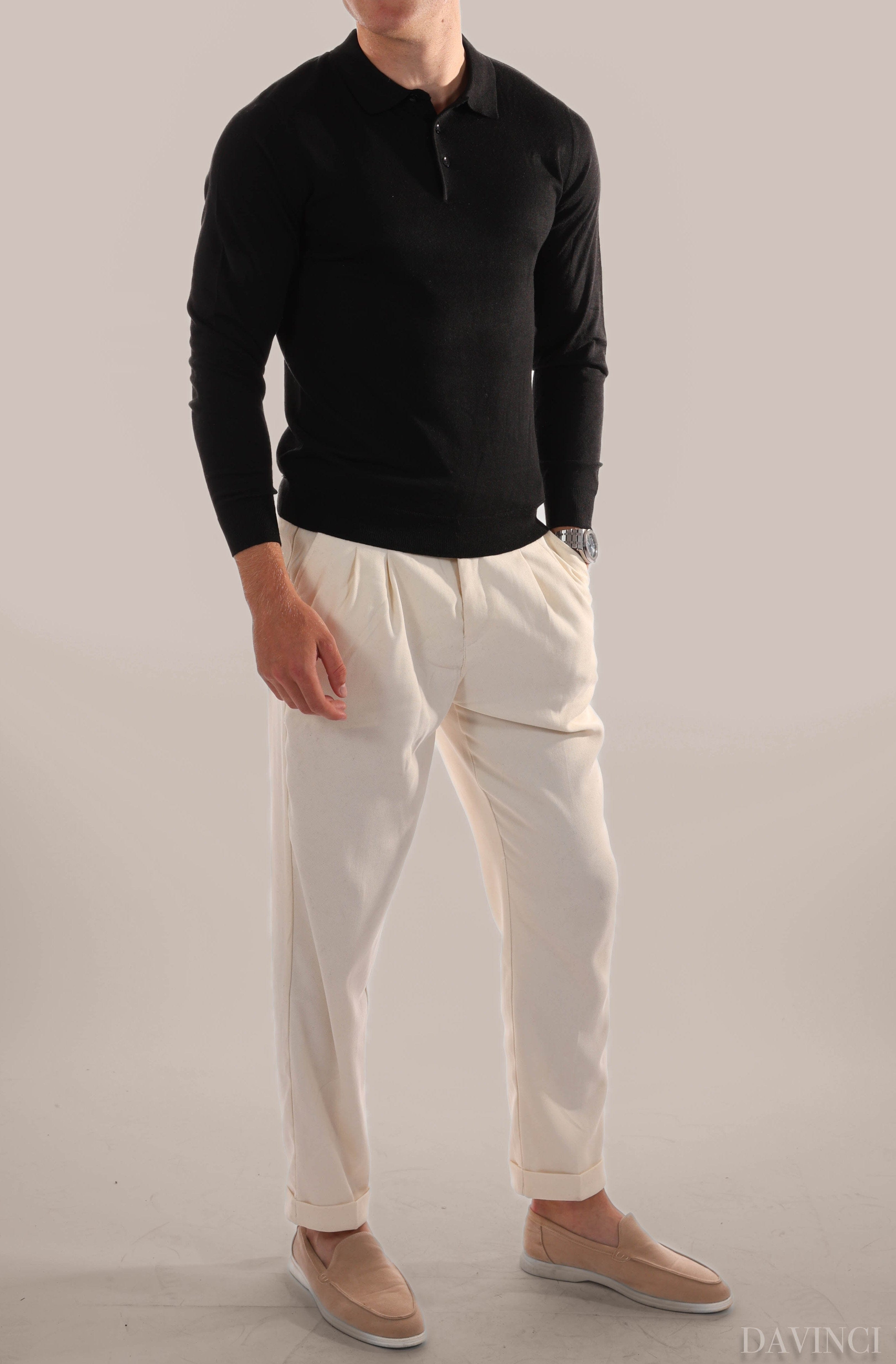 DriDa poloshirt met lange mouwen van stof