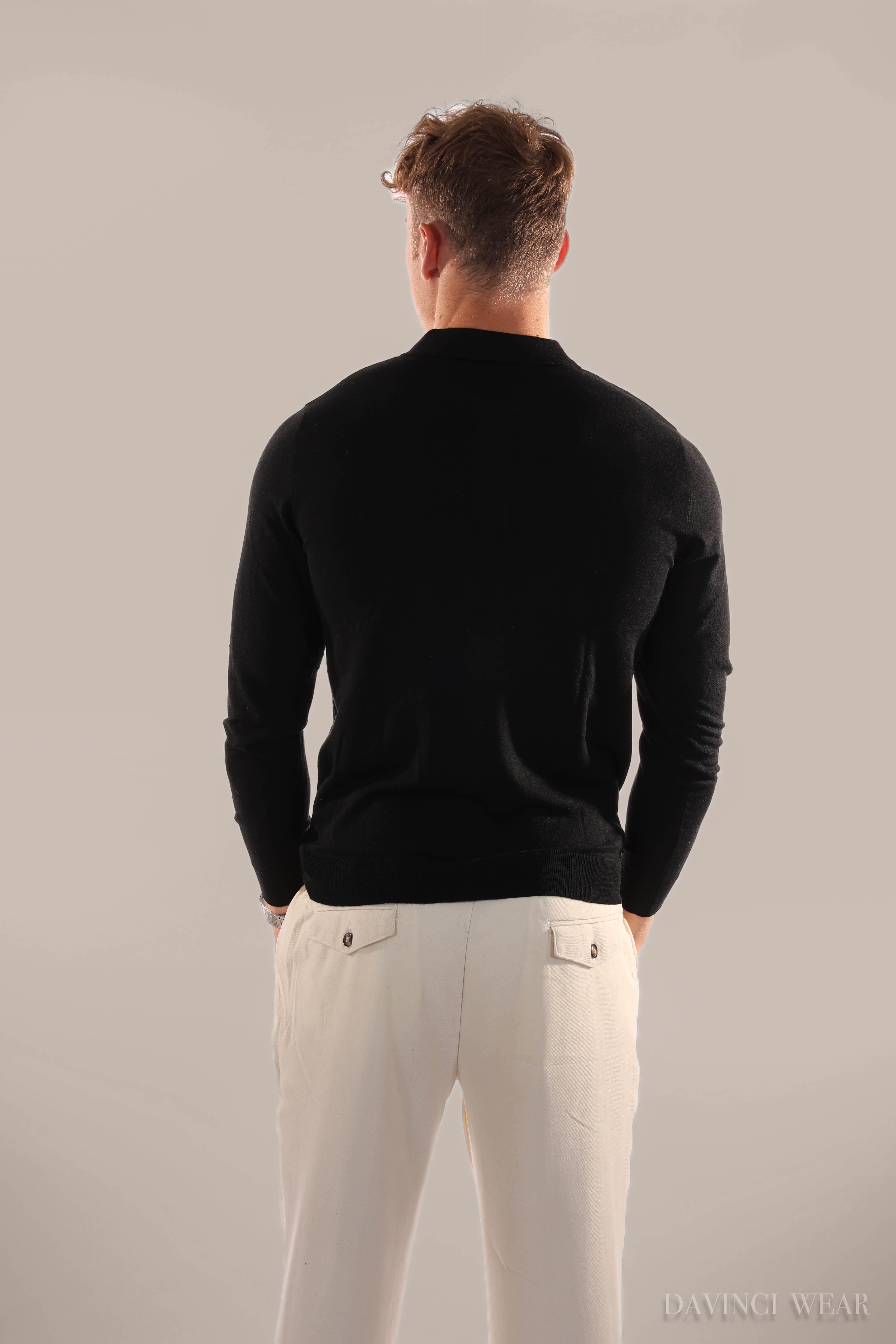 DriDa poloshirt met lange mouwen van stof