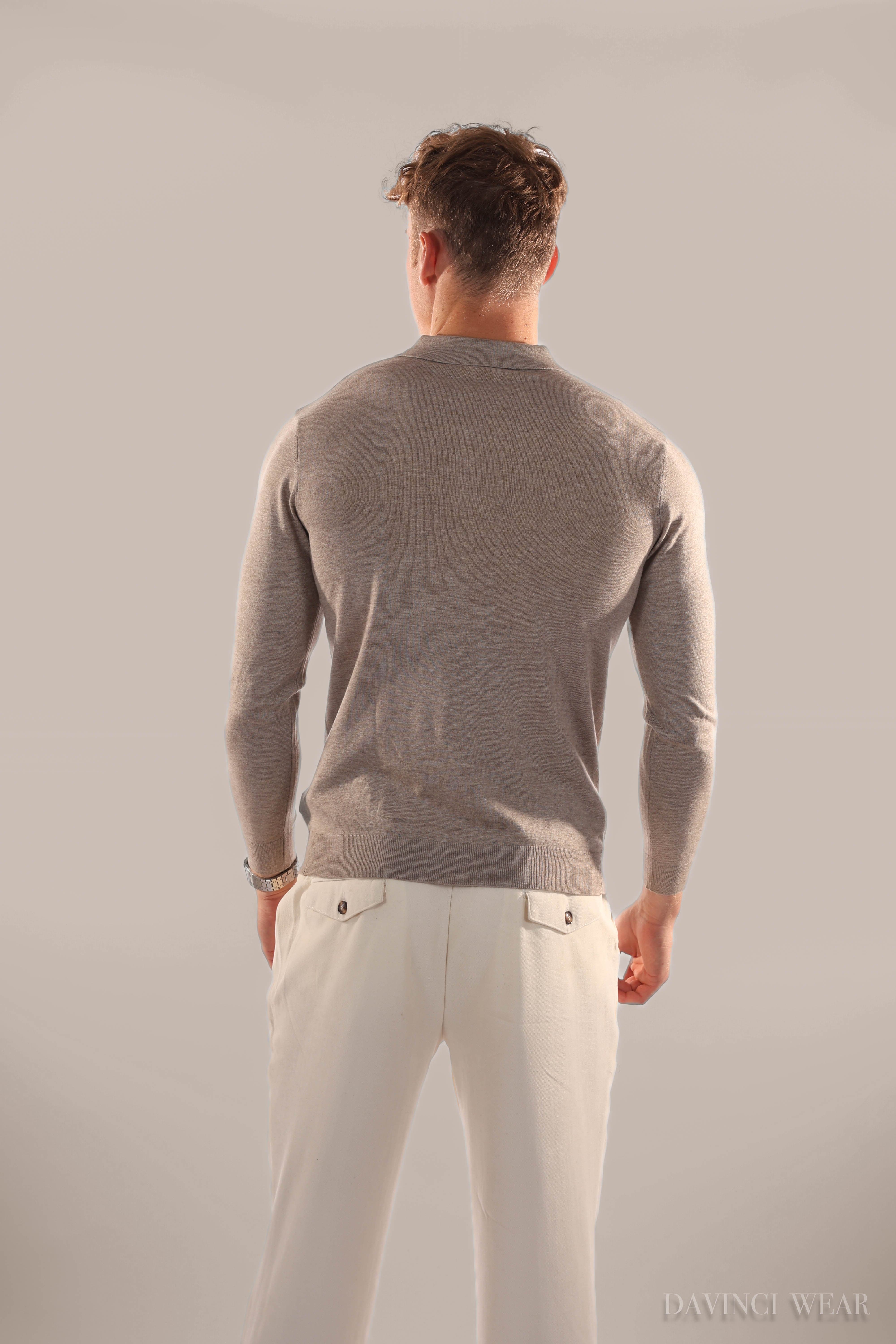 DriDa poloshirt met lange mouwen van stof