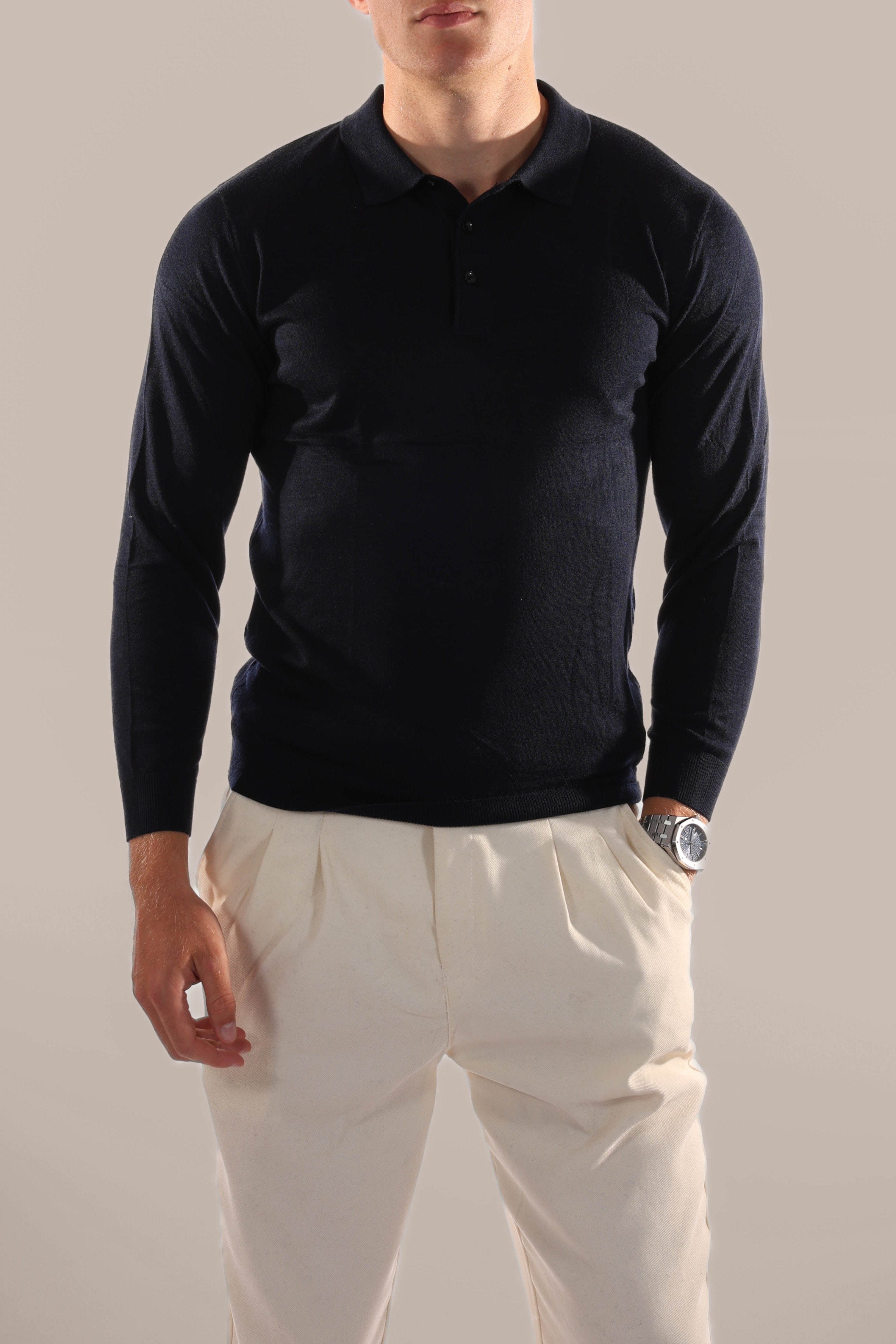 DriDa poloshirt met lange mouwen van stof