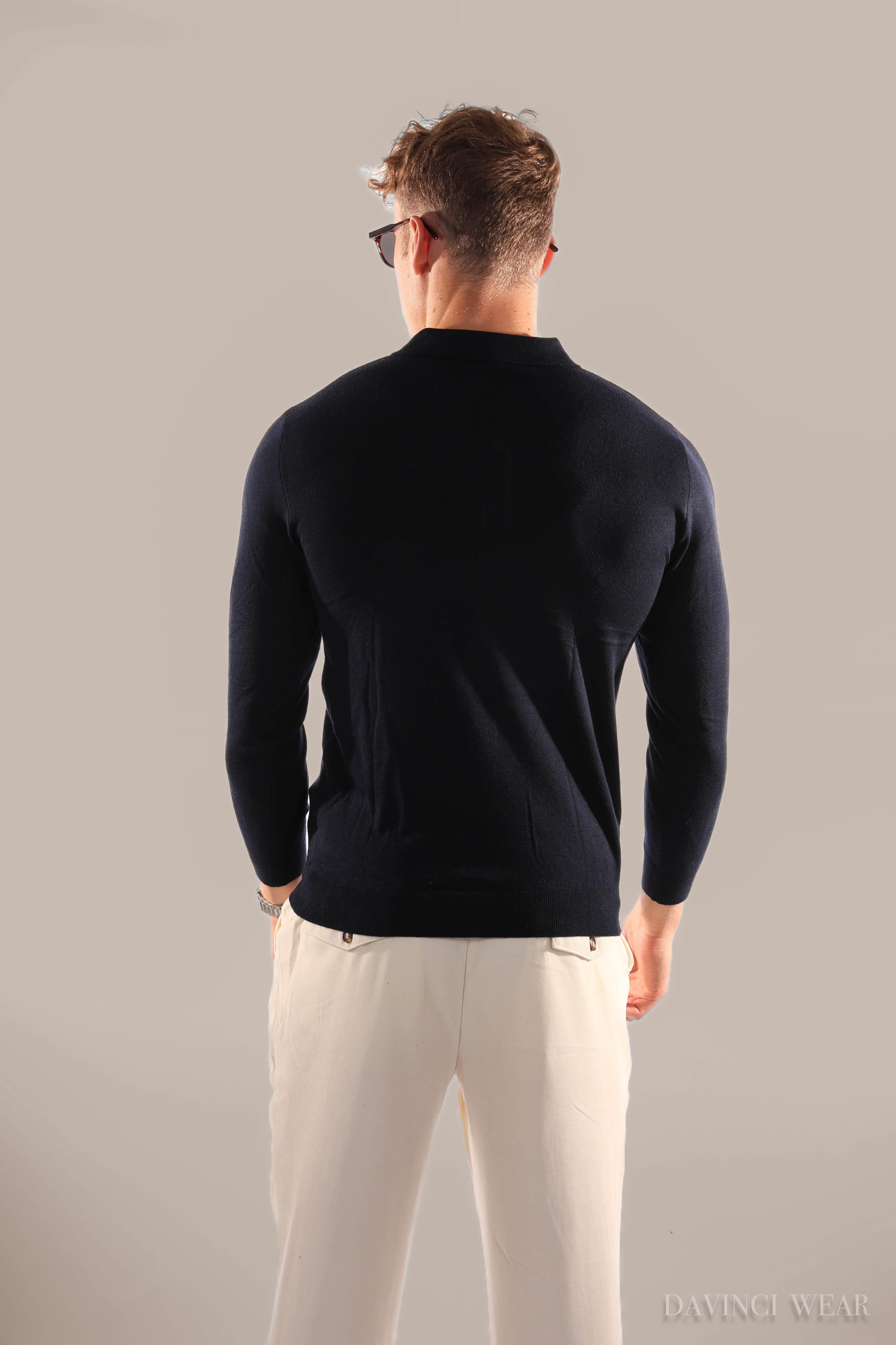 DriDa poloshirt met lange mouwen van stof