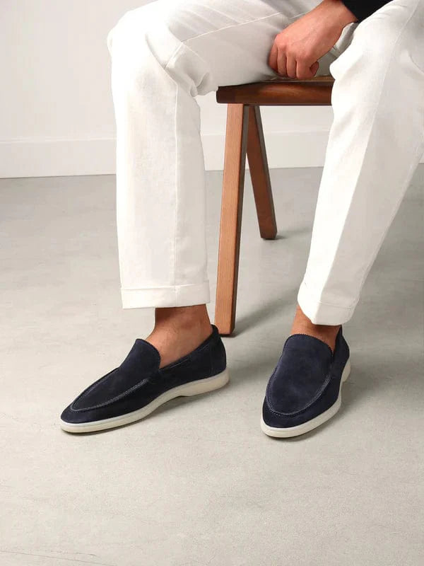 DriDa marineblauwe suède loafers