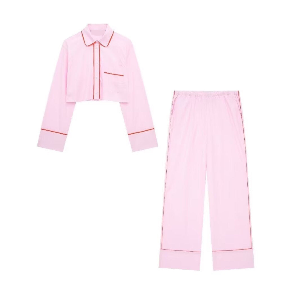 Inez Trendy Casual Roze Set