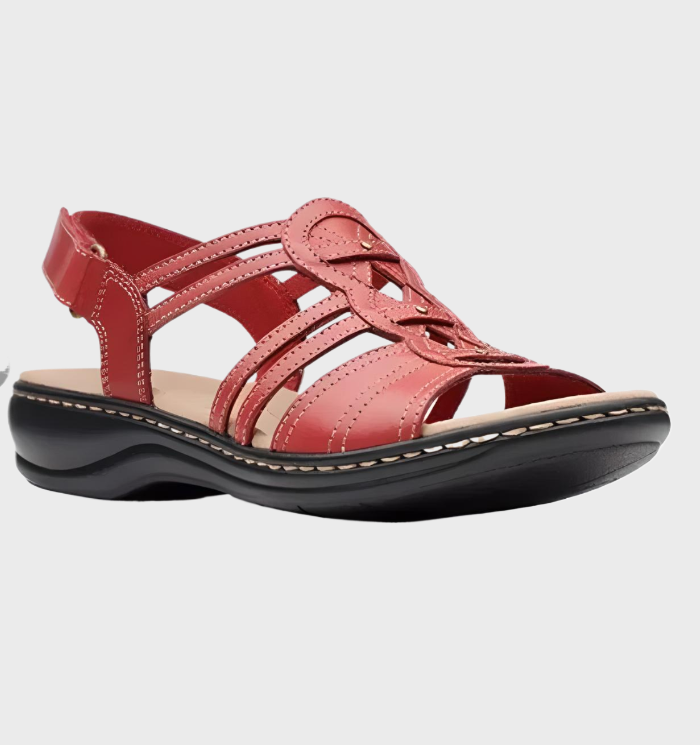 Gracie | comfortabele leren platte sandalen met open teen voor vrouwen met steun voor de voetholte