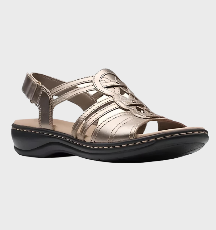 Gracie | comfortabele leren platte sandalen met open teen voor vrouwen met steun voor de voetholte