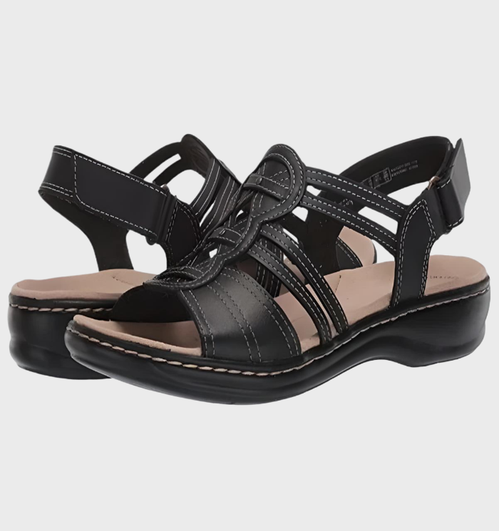 Gracie | comfortabele leren platte sandalen met open teen voor vrouwen met steun voor de voetholte