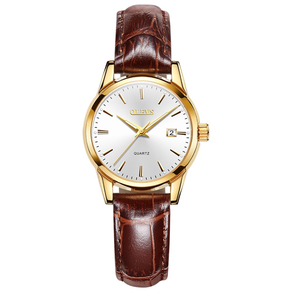 Qlevs- women's genuine leather watch