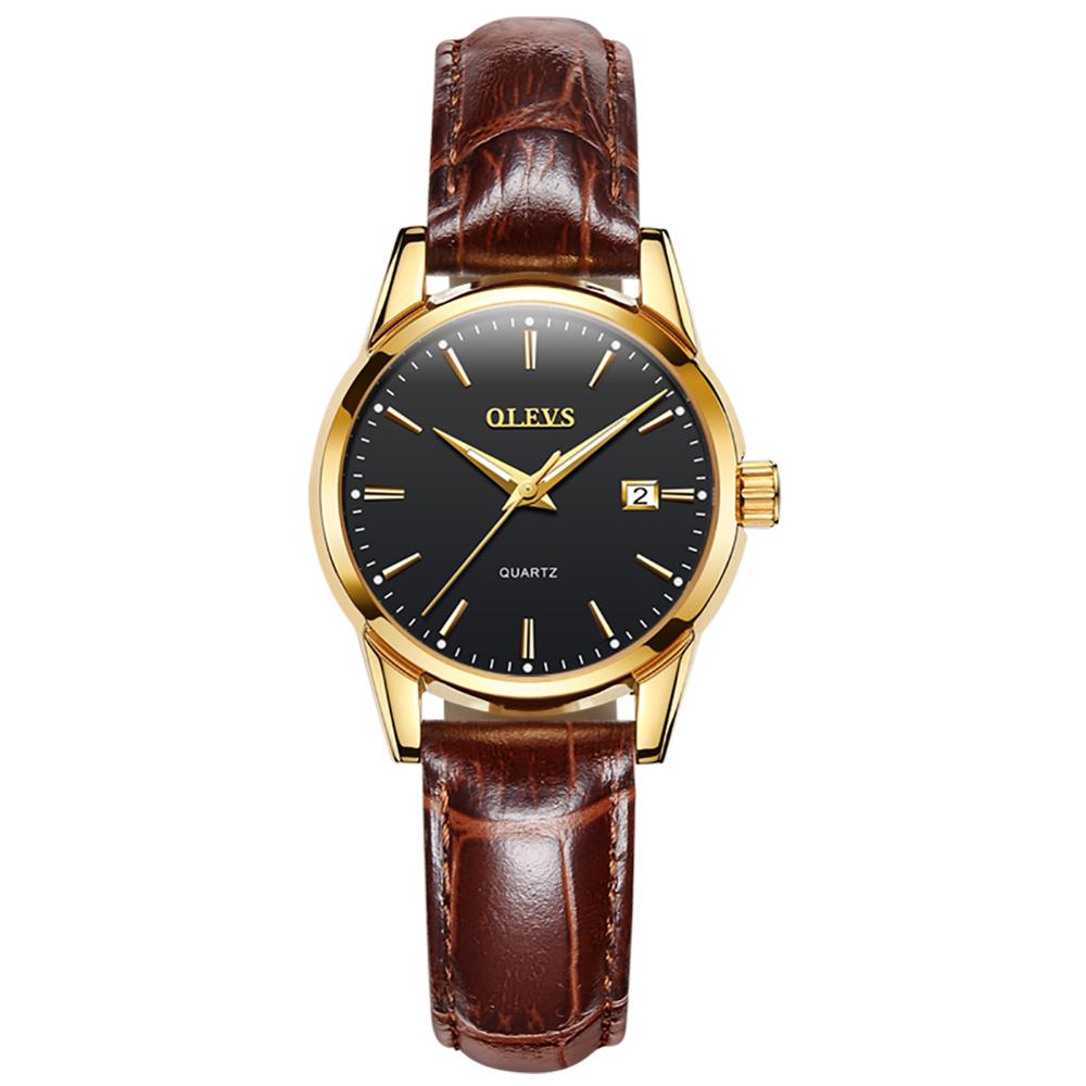 Qlevs- women's genuine leather watch