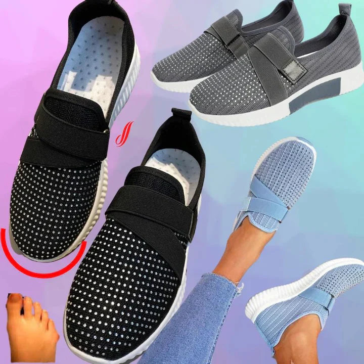 Jara Slip-On Dames Sneakers met Klittenband