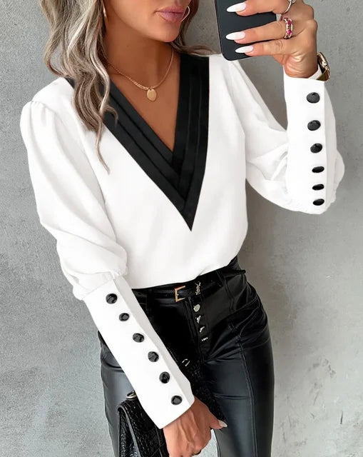 Abby | Elegante Blouse Met V-hals