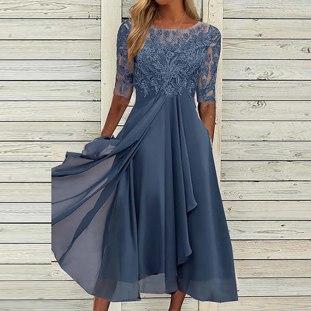 Donkerblauw Chic Zomerkleed