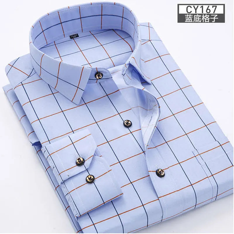 Nieuwe Heren Shirt Lange Mouwen Lente En Zomer Dunne Zakelijke Vrijetijdskleding Mode Ademende Slanke Print Hoge Kwaliteit Plaid - AliExpress 200000343