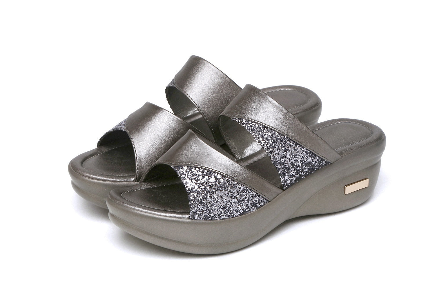 Puck Zomers gouden open-toe sandalen voor dames