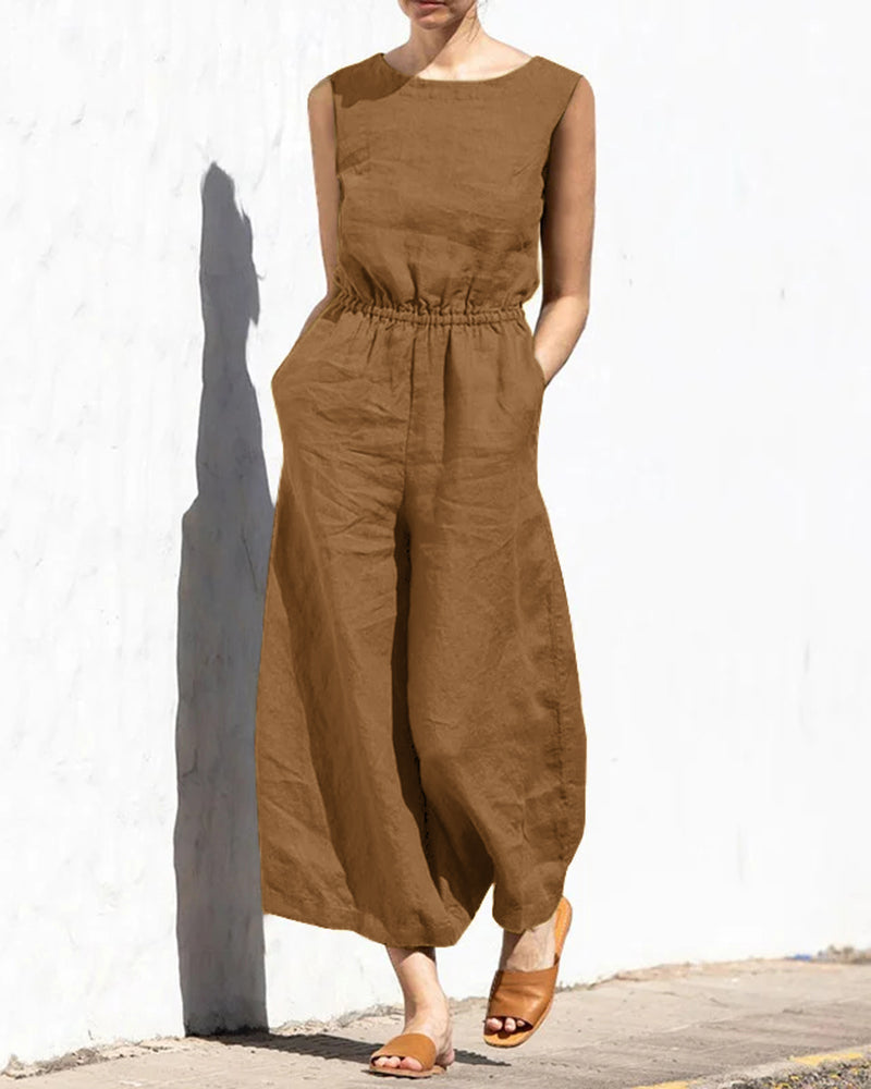 Sarah Jumpsuit | Sleeveless & Wide-leg design