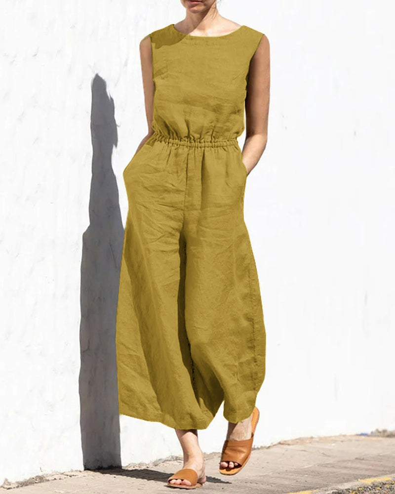 Sarah Jumpsuit | Sleeveless & Wide-leg design