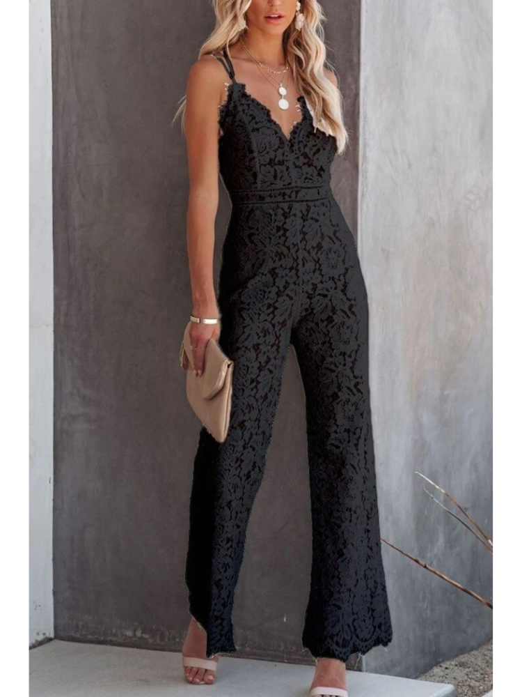 Felicia Jumpsuit met V-hals en kanten rug