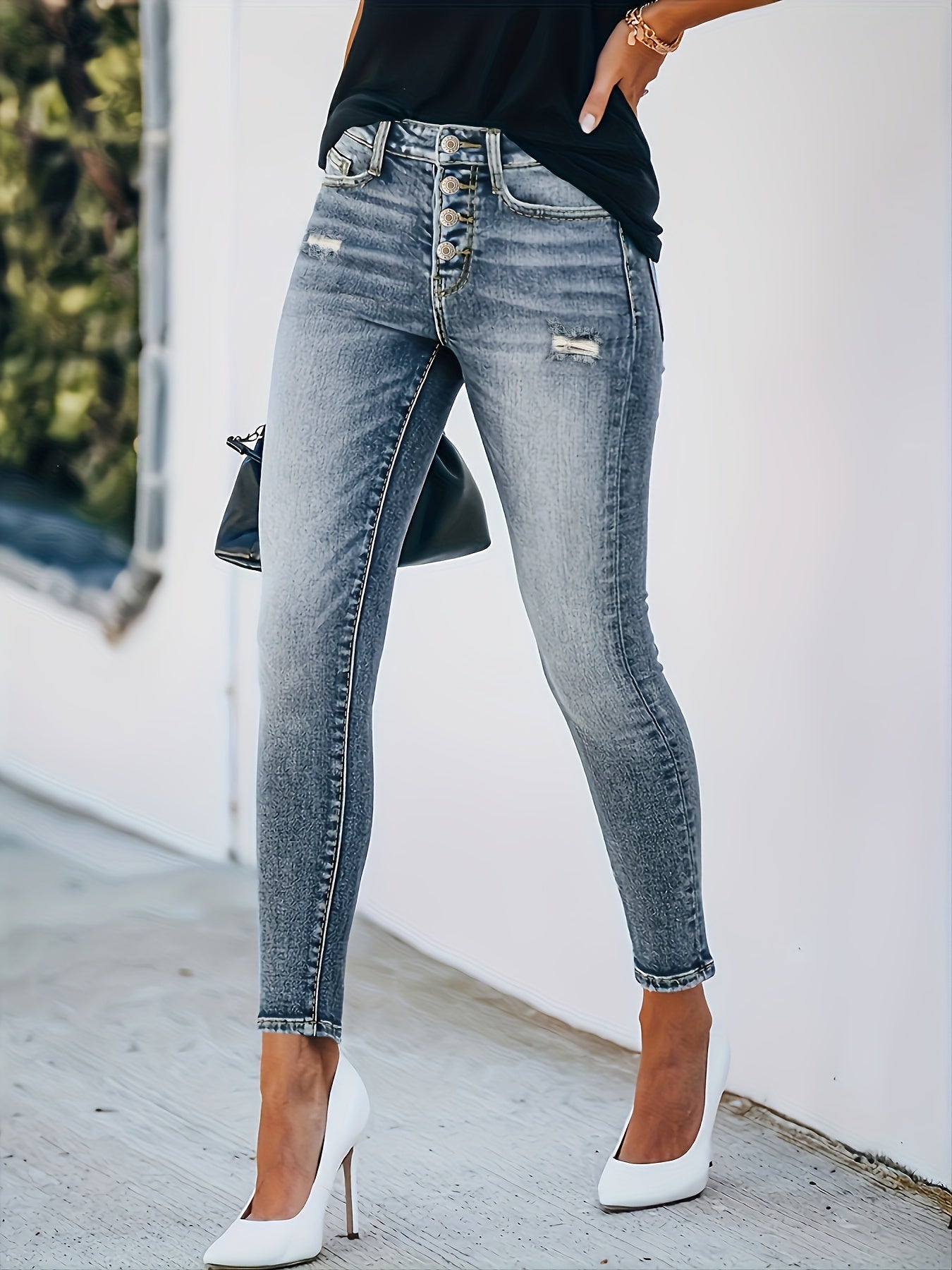 Liora Stretchy Gescheurde Skinny Jeans