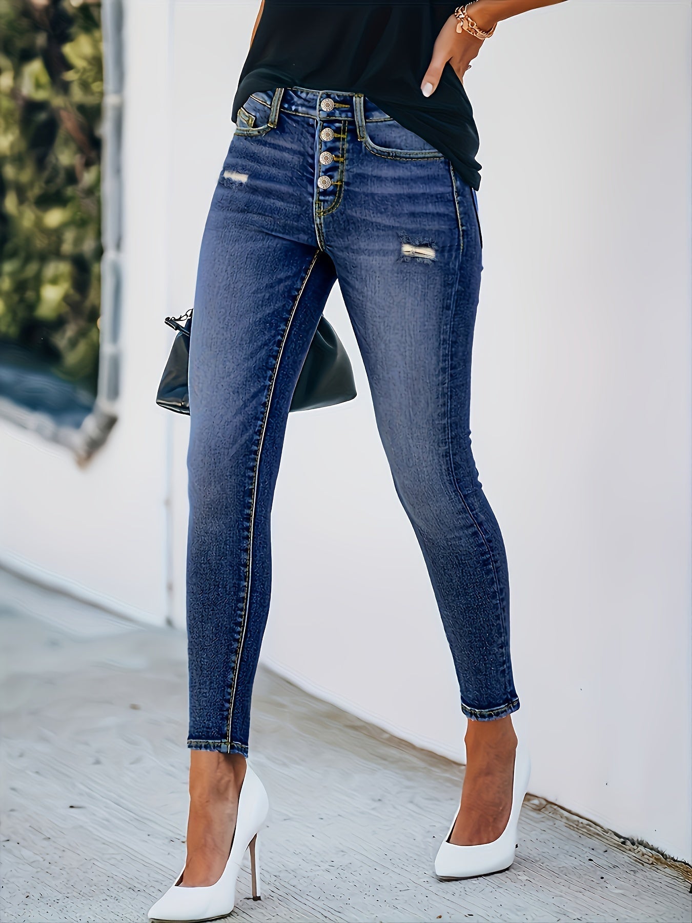 Liora Stretchy Gescheurde Skinny Jeans