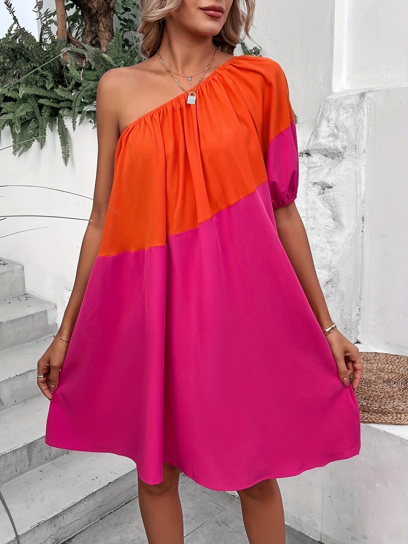 Roze Asymmetrische Jurk - DriDa