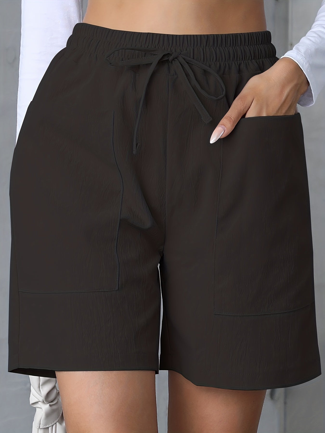 Bruine Trekkoord Shorts