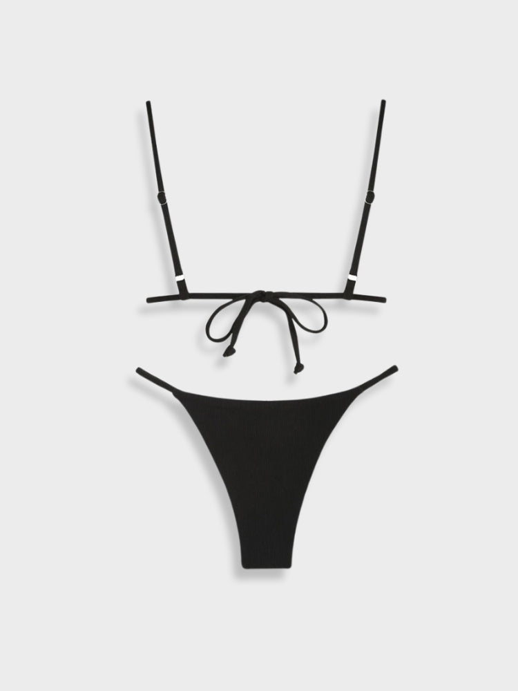 Lage Taille Zwarte Bikini