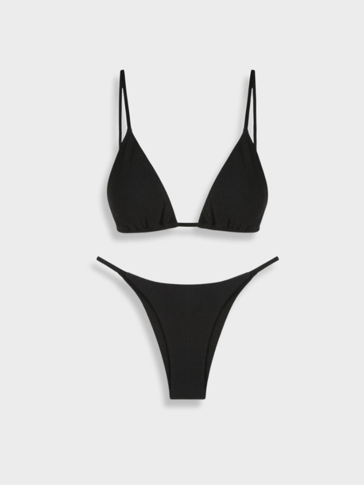 Lage Taille Zwarte Bikini