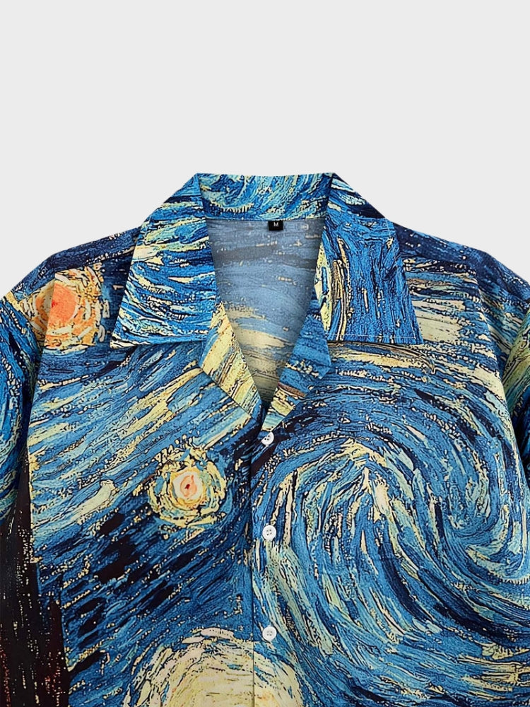 Van Gogh - Starry Night Retro Blouse