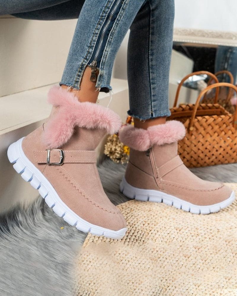 Lotte Warme snowboots in een effen kleur